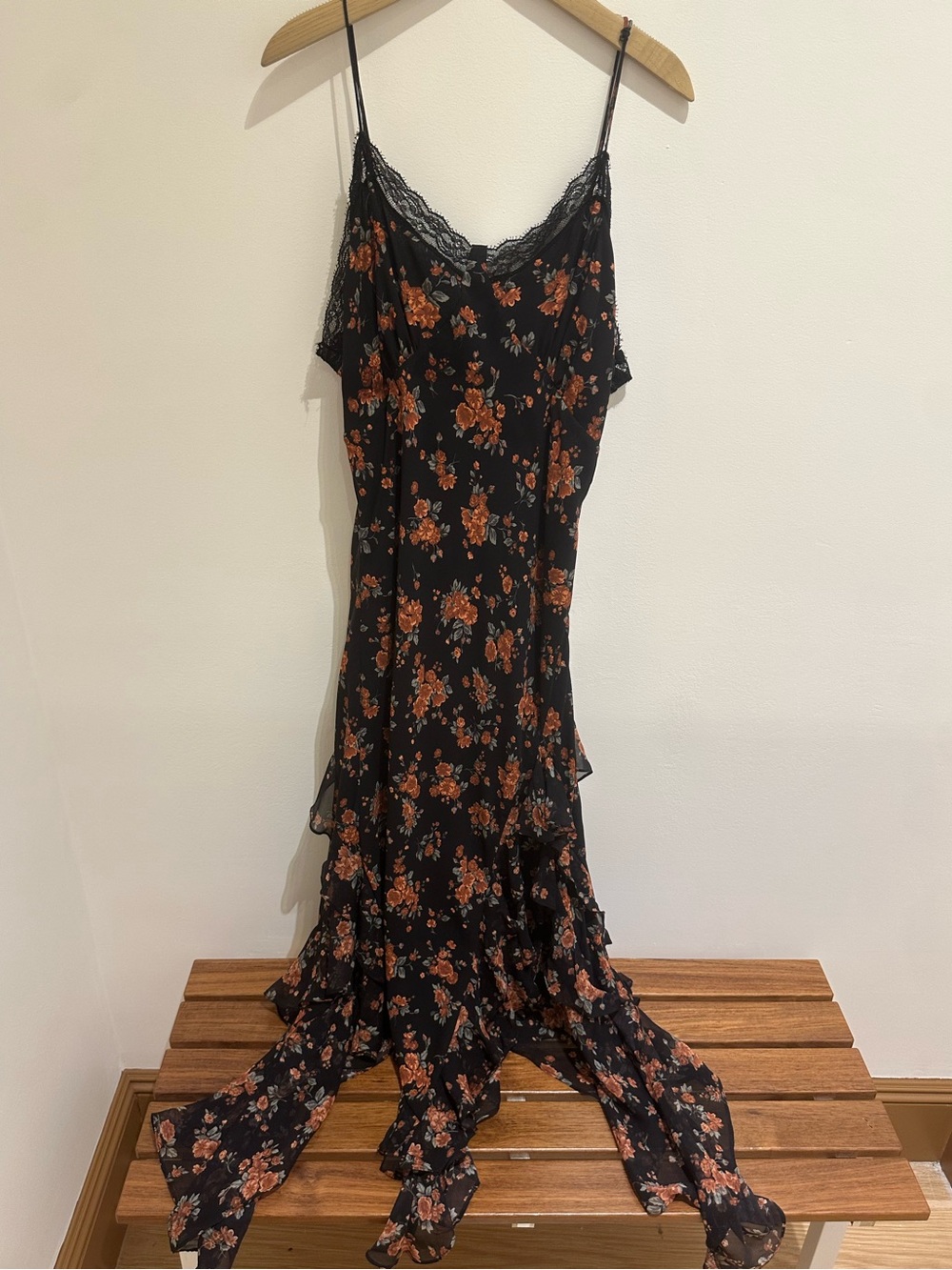 Michael Kors Collection Black Floral Slip Maxi Dress